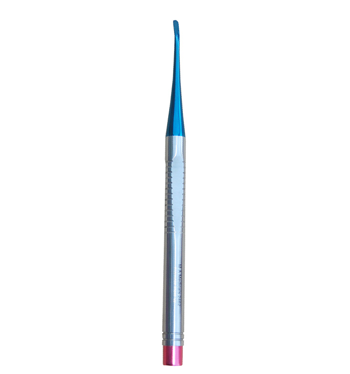 Micro Elevator Curved 2.5mm  Blue Plasma Tip Serrated