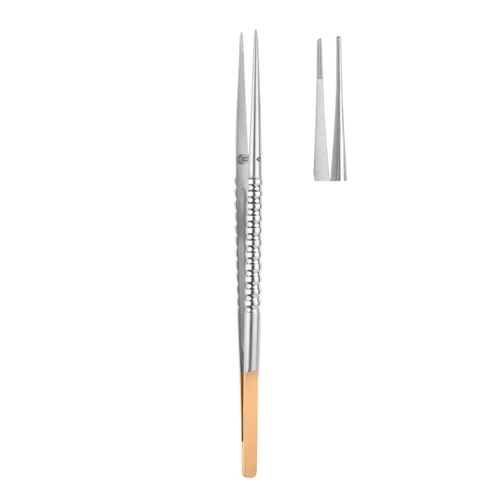 Tweezer Serrated Tip Straight 18cm