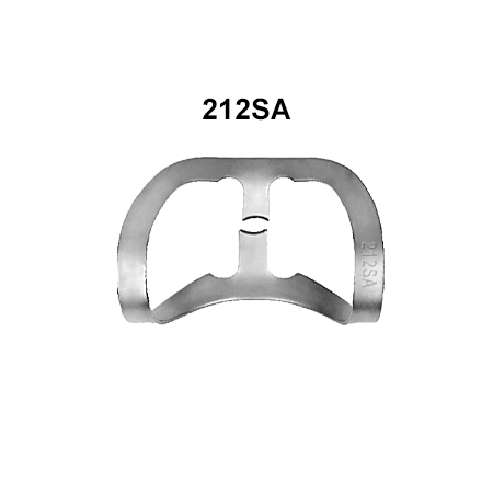 Anterior clamps: 212SA (Rubberdam clamps)