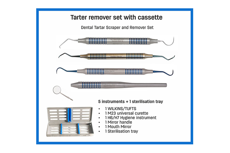 Tartar remover set with cassette