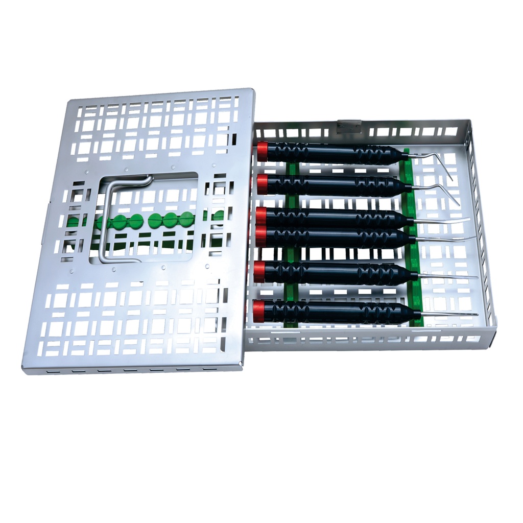 Periotomes Silver Handle Set of 6 Black Colour with Cassette Tray