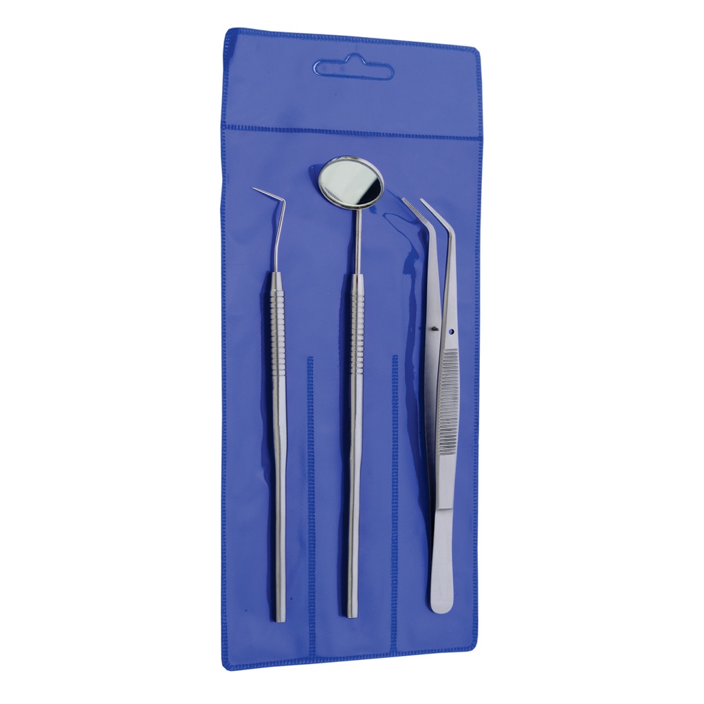 Examination Set of 4 Explorer, Mirror, Mirror Handle, Tweezer