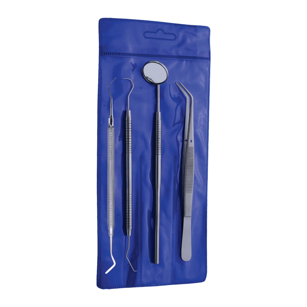 Examination Set of 5 Explorer, Mirror, Mirror Handle, Tweezer, Heidmann Spatula