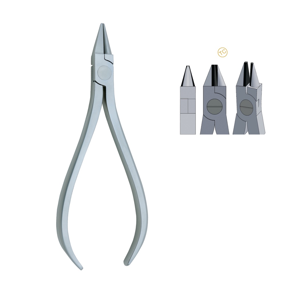 Bird Beak Plier Serration Tip max 1mm .040″ Wire  (TC)