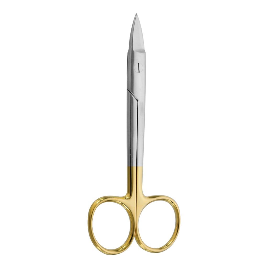 Scissor (TC) Beebe Scissor Curved 12cm Saw Edge Gold