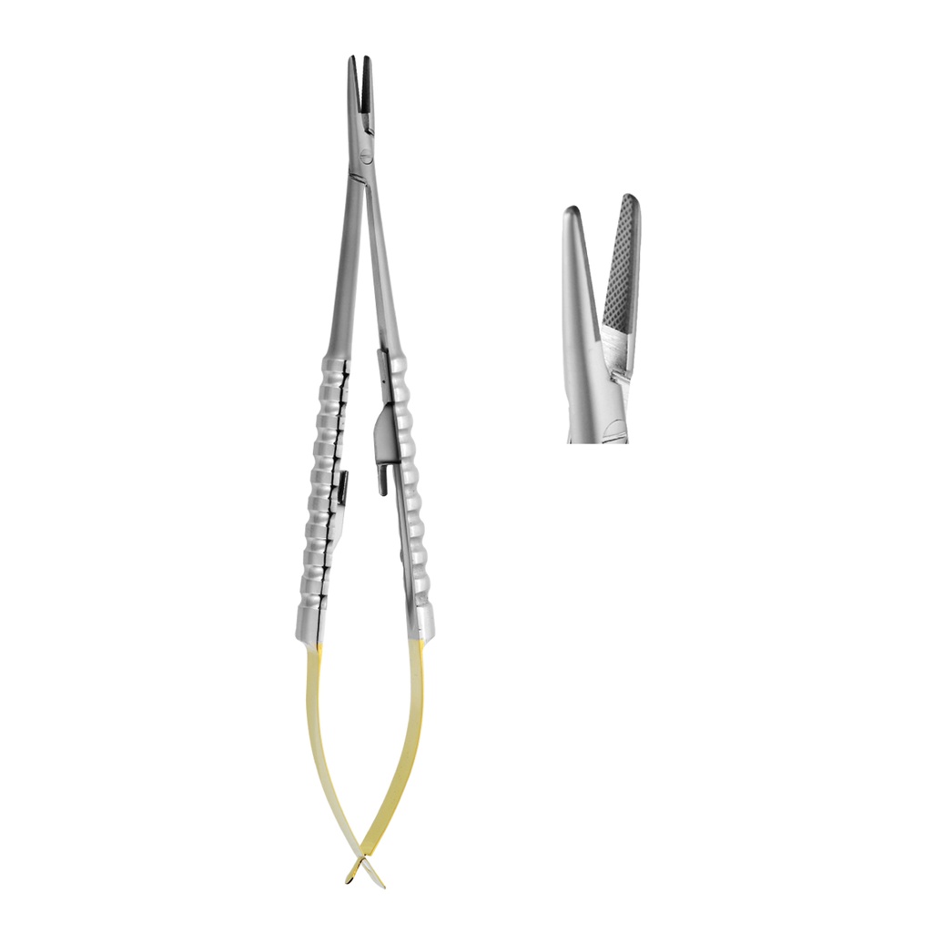 Needle Holder Castroviejo Straight wire 5-0, 6-0, 7-0 14cm (TC) Gold