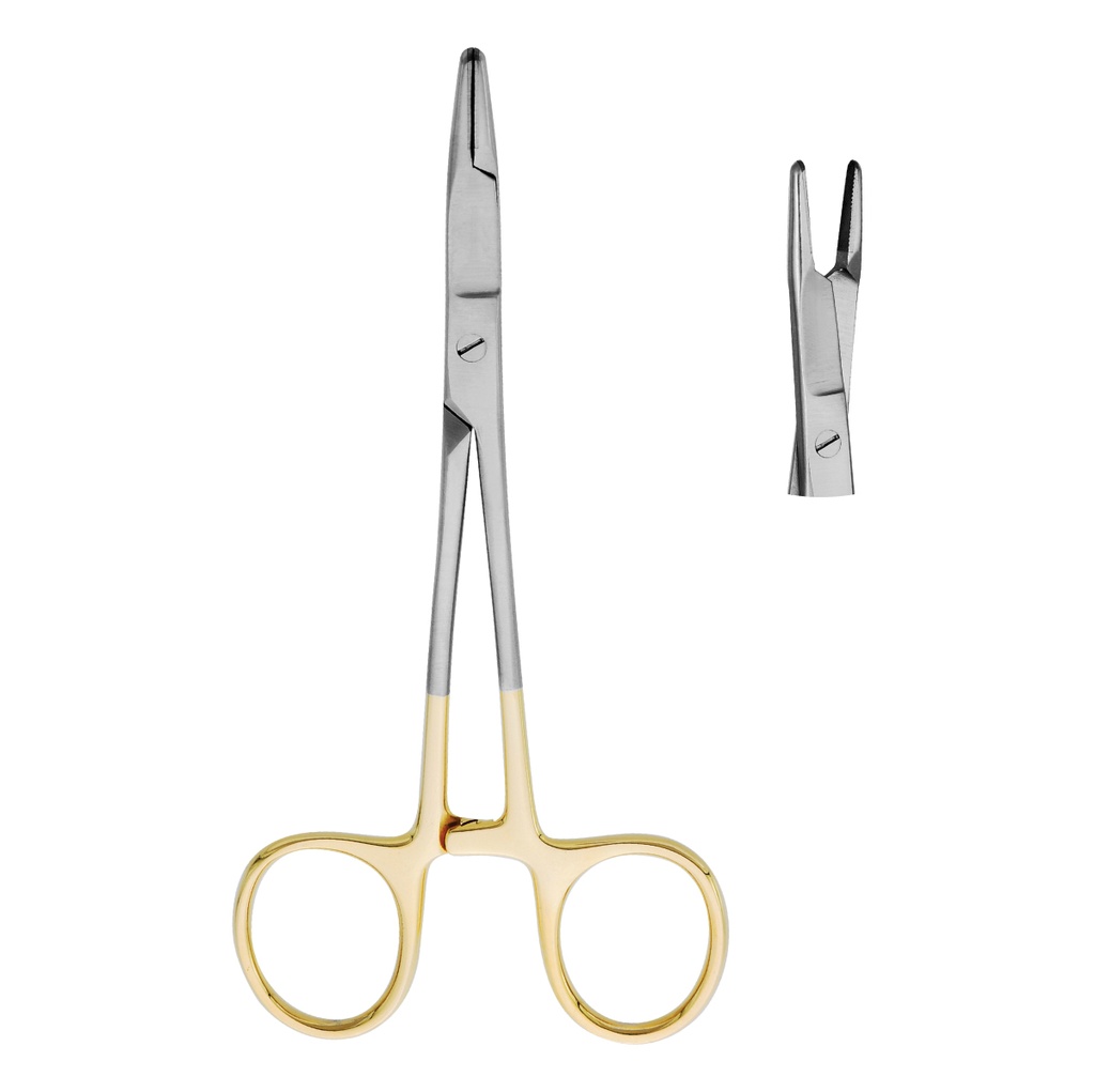 Olsen Hegar Needle Holder/Scissor wire 2-0,3-0,4-0 14cm (TC) Gold