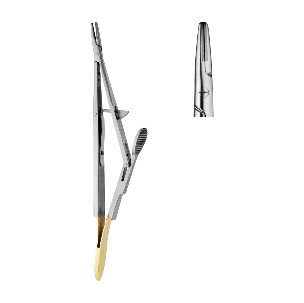 Needle Holder Kalt Straight wire 2-0,3-0,4-0 13cm (TC) Gold