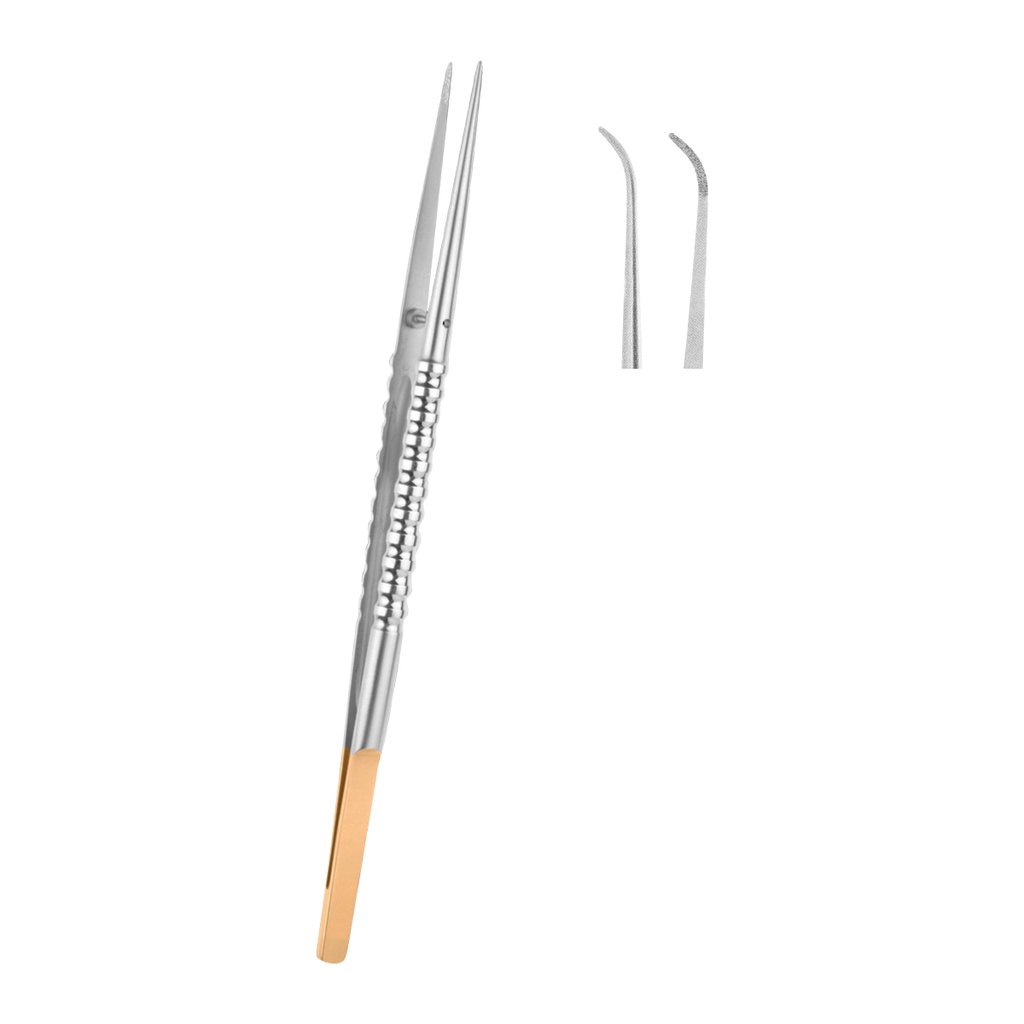 Tweezer Tungsten Carbide Curved 15cm Gold