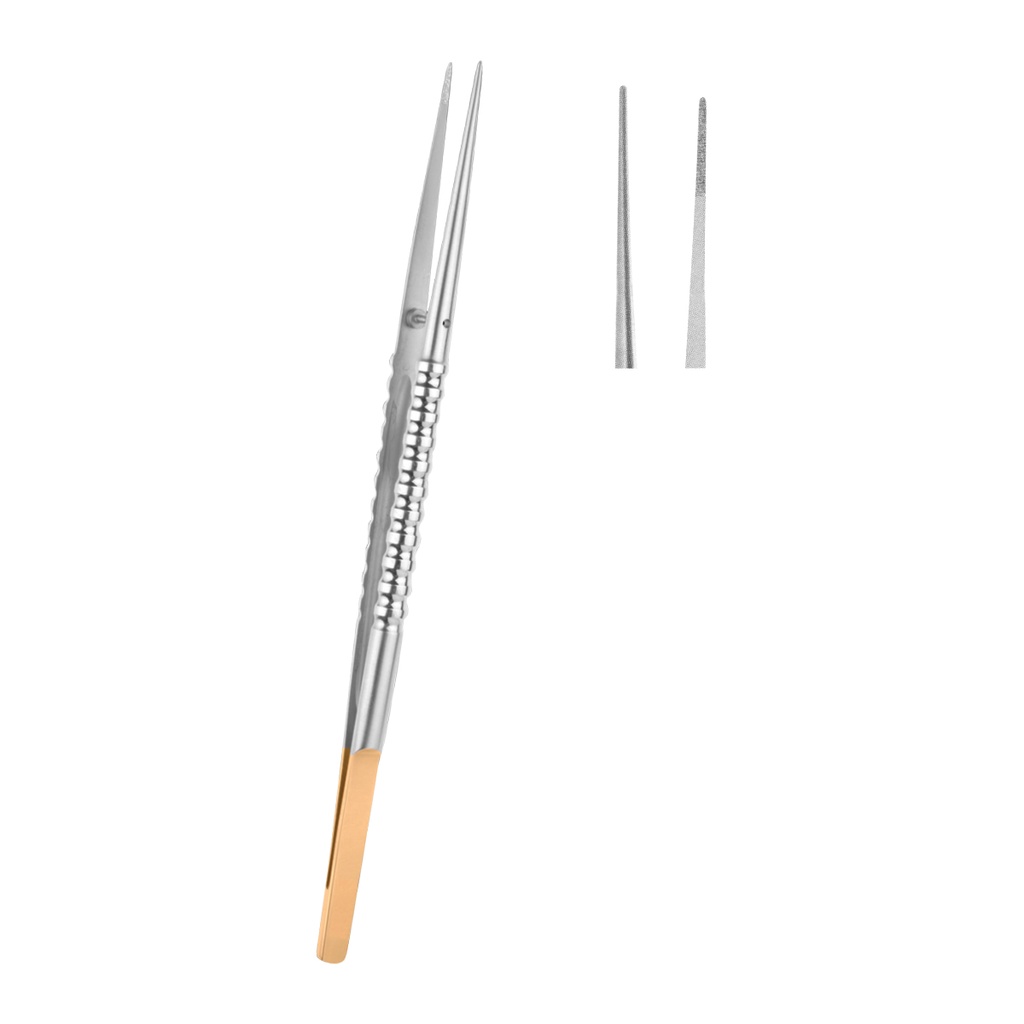 Tweezer Tungsten Carbide Straight 18cm Gold