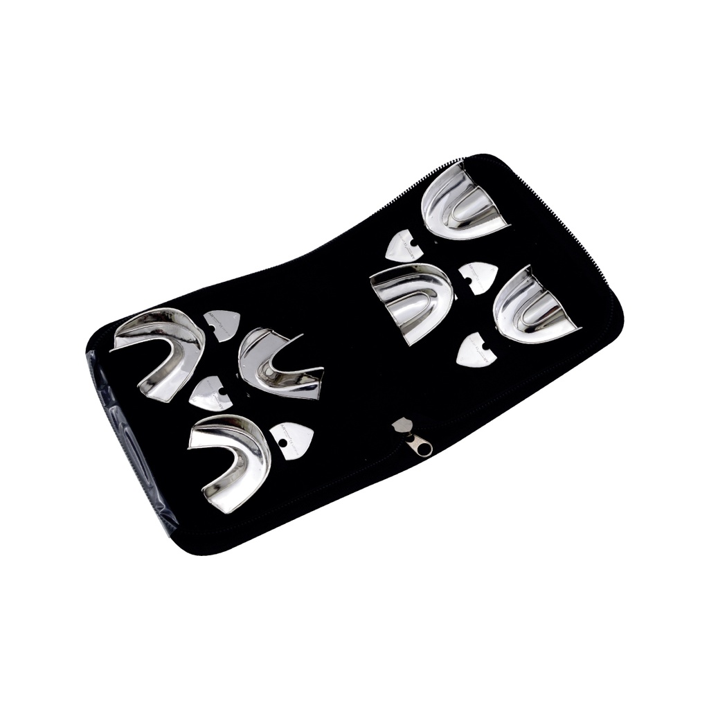 Set of 6 (Impression Trays) Rimlock Solid S-M-L Upper/Lower