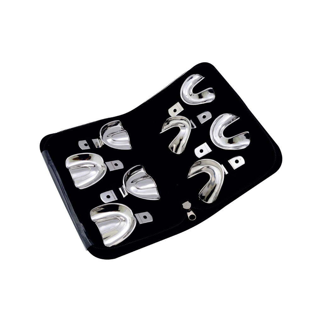Set of 8 (Impression Trays) Rimlock Solid S-M-L-XL Upper/Lower