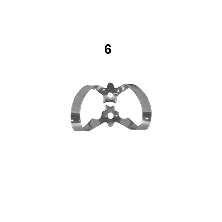 Anterior clamps: 6 (Rubberdam clamps) - 5733-6