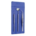 Examination Set of 4 Explorer, Mirror, Mirror Handle, Tweezer